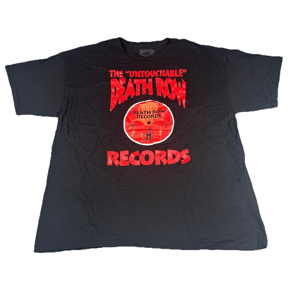 Death Row Records Shirt Mens 2XL Black Red 90s Hip Hop Graphic Tee 0189